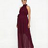 Dark Purple maternity party wear photo shoot dress