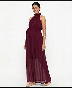 Dark Purple maternity party wear photo shoot dress