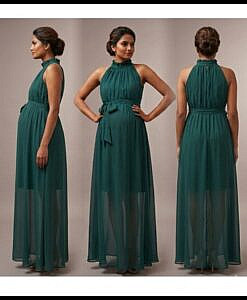 Bottle Green maternity party wear maternity photo shoot dress
