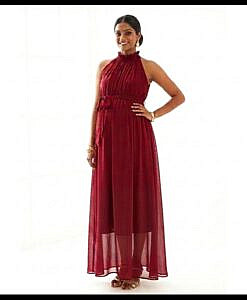 Red maternity party wear maternity photo shoot dress