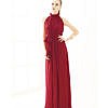 Red maternity party wear maternity photo shoot dress