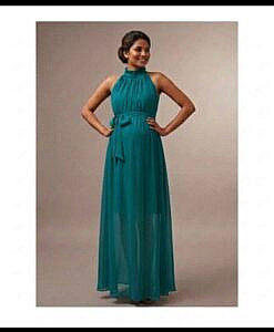 Turquoise green maternity party wear photo shoot dress