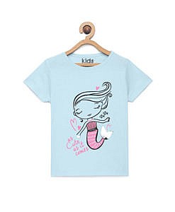 As cute as it comes graphic print cotton top bottom set for girls