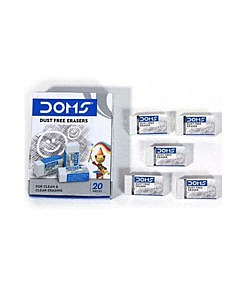 Doms dust free white eraser set of 20