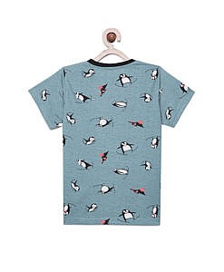 Boys Penguin print short sleeves T shirt