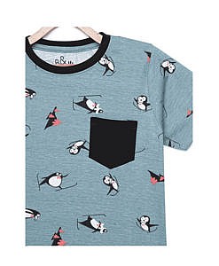Boys Penguin print short sleeves T shirt