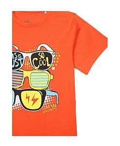 Orange Graphic print T Shirt