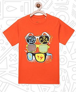 Orange Graphic print T Shirt