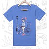 Girls Graphic print Blue T Shirt