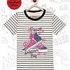 Girls Graphic print off white T Shirt