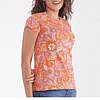 Orange printed women cotton t-shirt