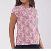 Pink feather women cotton t-shirt