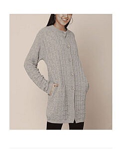Grey long women girls knitted sweater