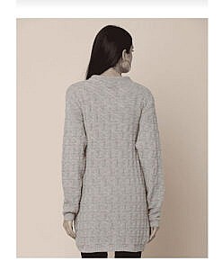 Grey long women girls knitted sweater