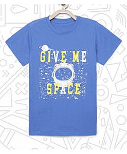 Unisex blue give me space t- shirt