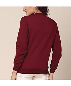 Maroon winter wear printed sweat shirt