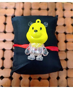 Pooh Bear with Light Rakhi for Rakhsha bandhan, Kids Rakhi