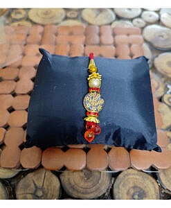 Red and golden lumba rakhi