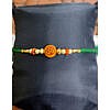 Om bead dark green dhaga rakhi