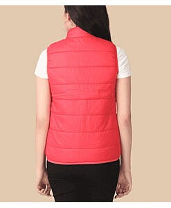 Red sleeveless women jacket