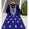 Royal blue chikan embroidery kurti