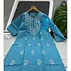 Pastel blue chikan embroidery kurti