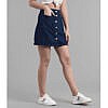 Royal blue denim skirt with buttons