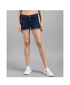 Navy blue denim shorts for girls