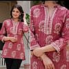 Block print soft cotton top with potli buttons, Tagai and sequence work