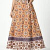 Flower print Jaipuri cotton wrap around skirt