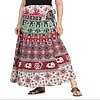 Elephant print Jaipuri cotton wrap around skirt