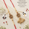 Beautiful Golden square bhaiya bhabhi rakhi