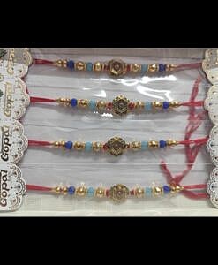 Beautiful Hexagan shape rakhi with colourful beads