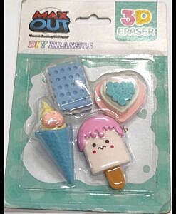 Cute ice cream eraser set of 4