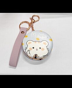 Cute hello mouse mirror with key chain