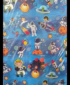 Astronaut print blue paper gift wrapping sheet