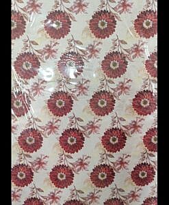 Red flower print paper gift wrapping sheet