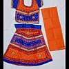 Cotton radha rani embroidered lahanga choli dress with plain dupatta