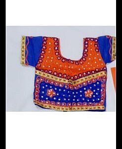 Cotton radha rani embroidered lahanga choli dress with plain dupatta