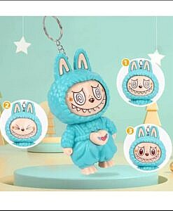Labubu Face Expression Changing Plastic Keychain