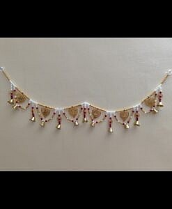 Pan shape Ganesh ji Toran with golden bells