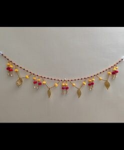 Red and Yellow pom pom Toran