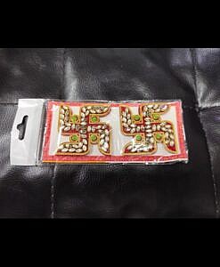 Beautiful pair of swastik with kundan stones