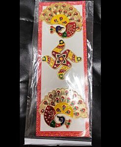 Yellow Peacock design Shubh labh and swastik for Dewali decoration