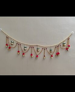 Golden kalash with golden bells and beads Toran