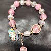 Beautiful PINK beads bracelet with Unicorn charm