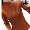 Brown winter sweater top with neck design