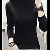 Black winter sweater top with neck design