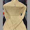 Very soft Yellow winter sweater top with brooch