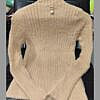 Very soft Beige winter sweater top with brooch